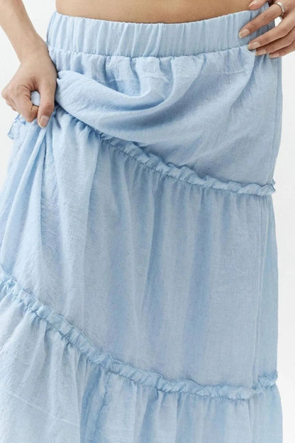 Frill Elastic Waist Skirt - adritiX