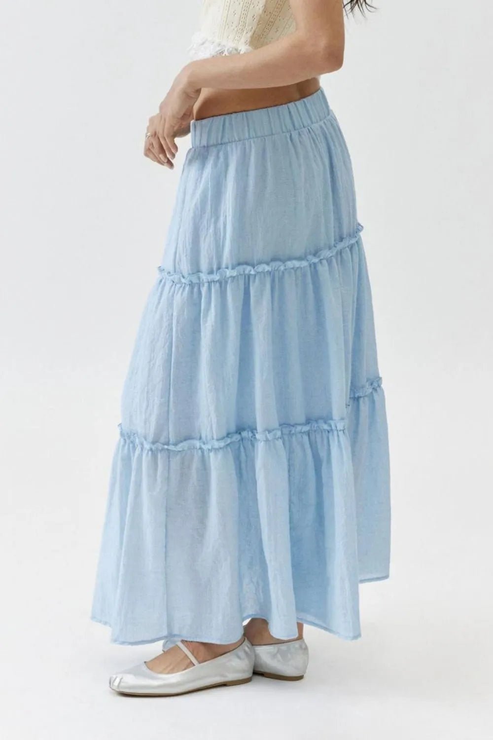 Frill Elastic Waist Skirt - adritiX