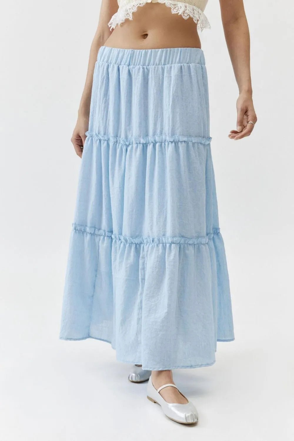 Frill Elastic Waist Skirt - adritiX