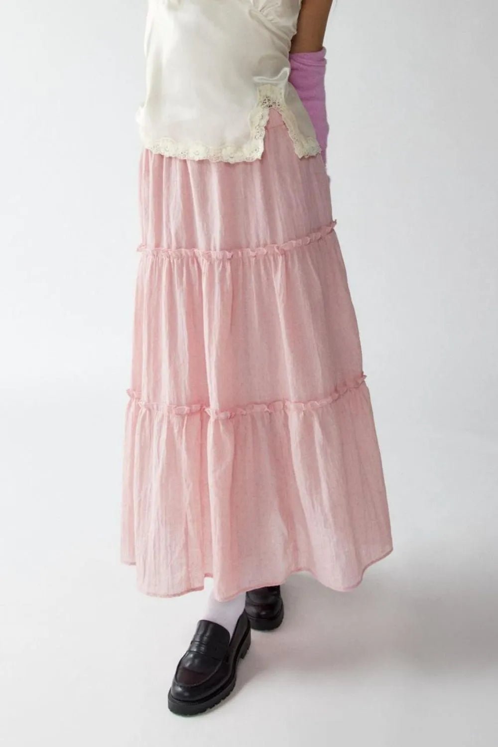 Frill Elastic Waist Skirt - adritiX