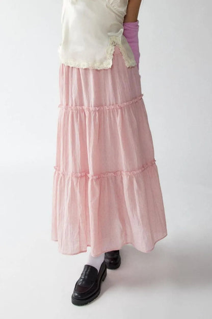 Frill Elastic Waist Skirt - adritiX