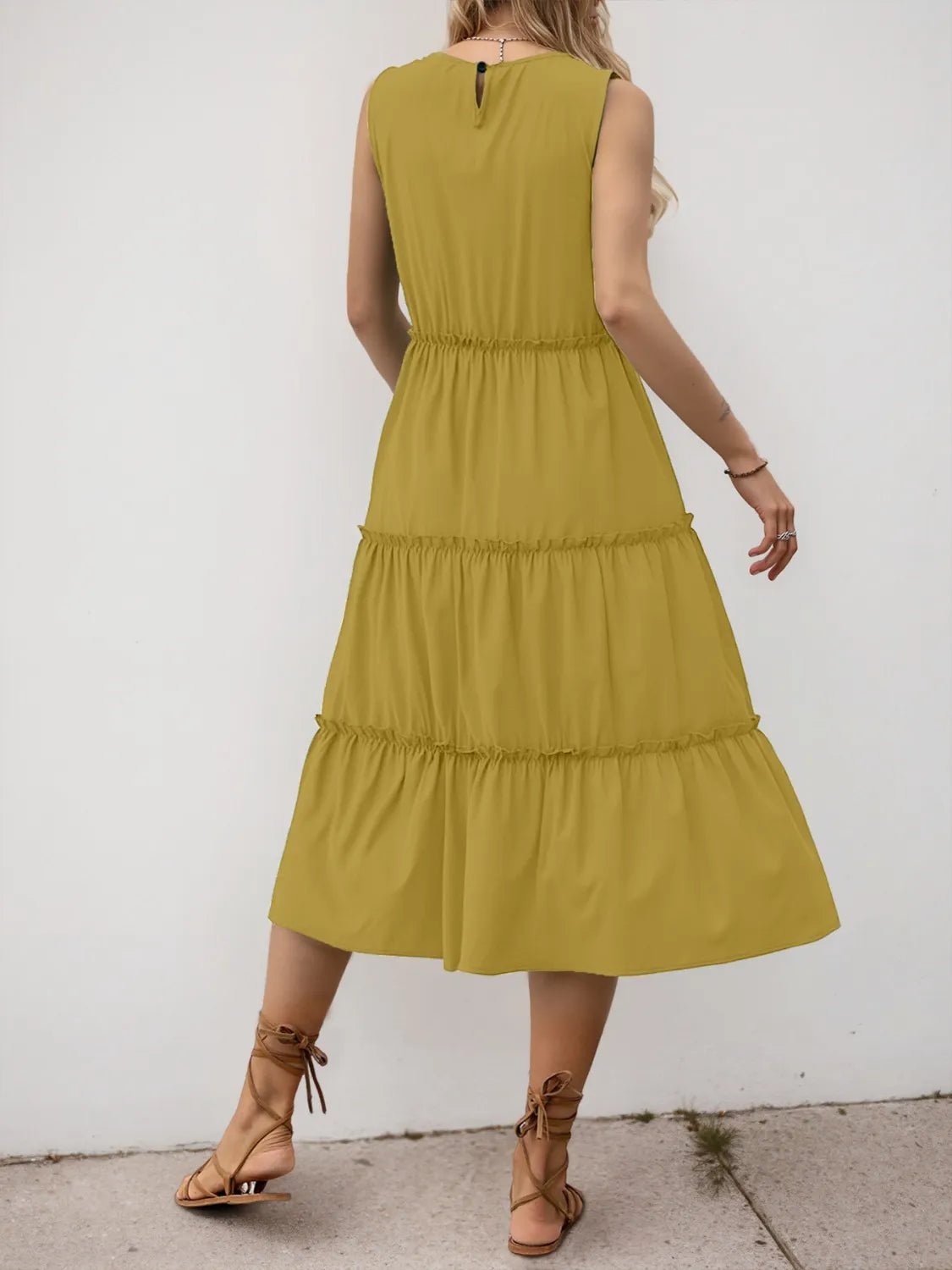 Frill Tiered Midi Dress - adritiX