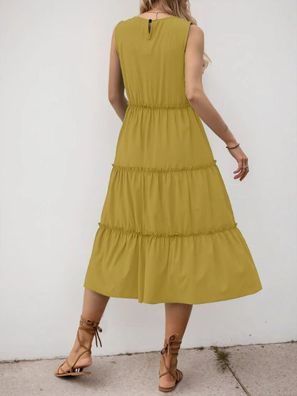 Frill Tiered Midi Dress - adritiX