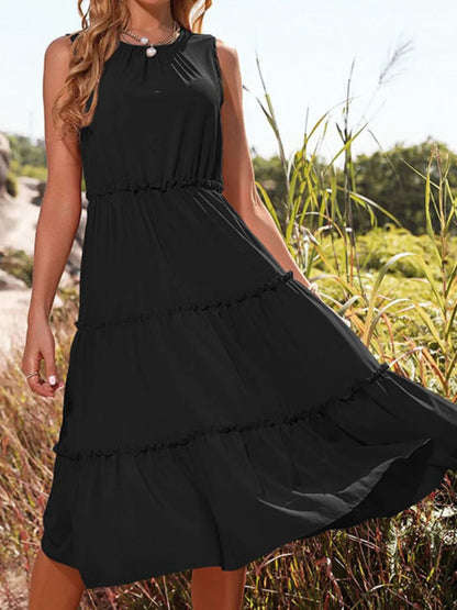 Frill Tiered Midi Dress - adritiX