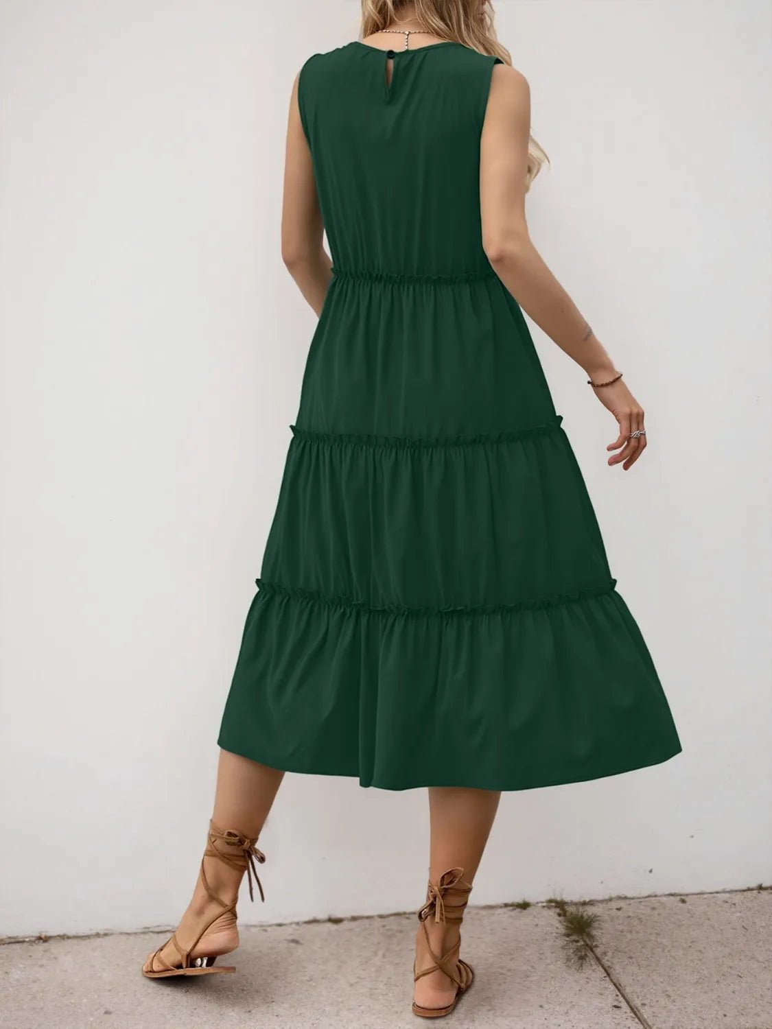 Frill Tiered Midi Dress - adritiX