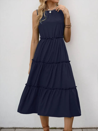 Frill Tiered Midi Dress - adritiX
