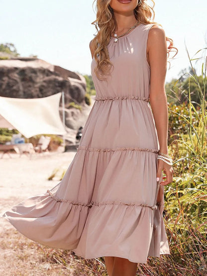 Frill Tiered Midi Dress - adritiX