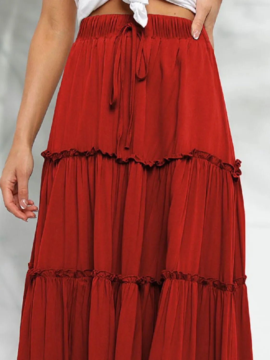 Frill Tiered Midi Skirt - adritiX