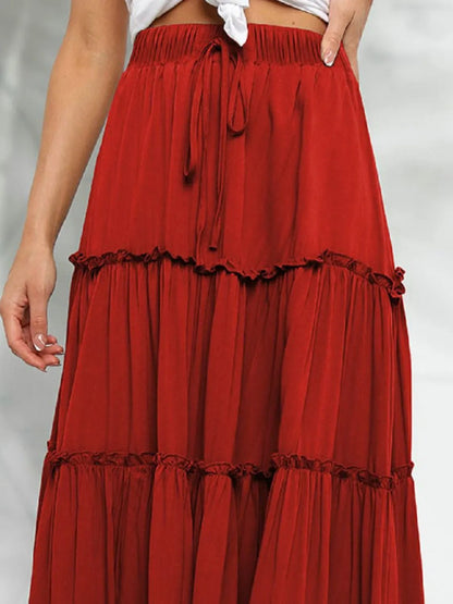 Frill Tiered Midi Skirt - adritiX