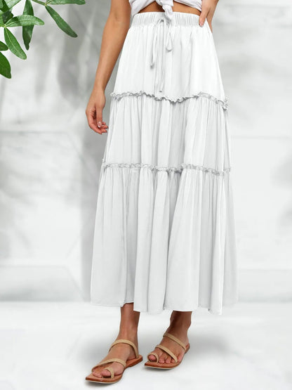 Frill Tiered Midi Skirt - adritiX