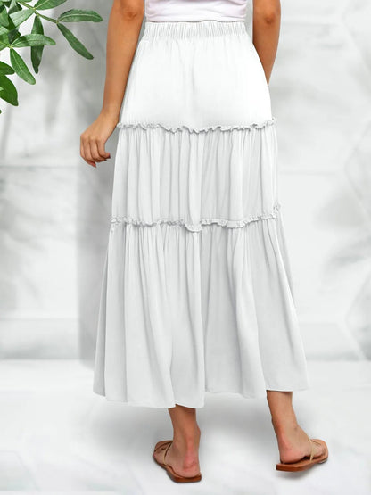 Frill Tiered Midi Skirt - adritiX