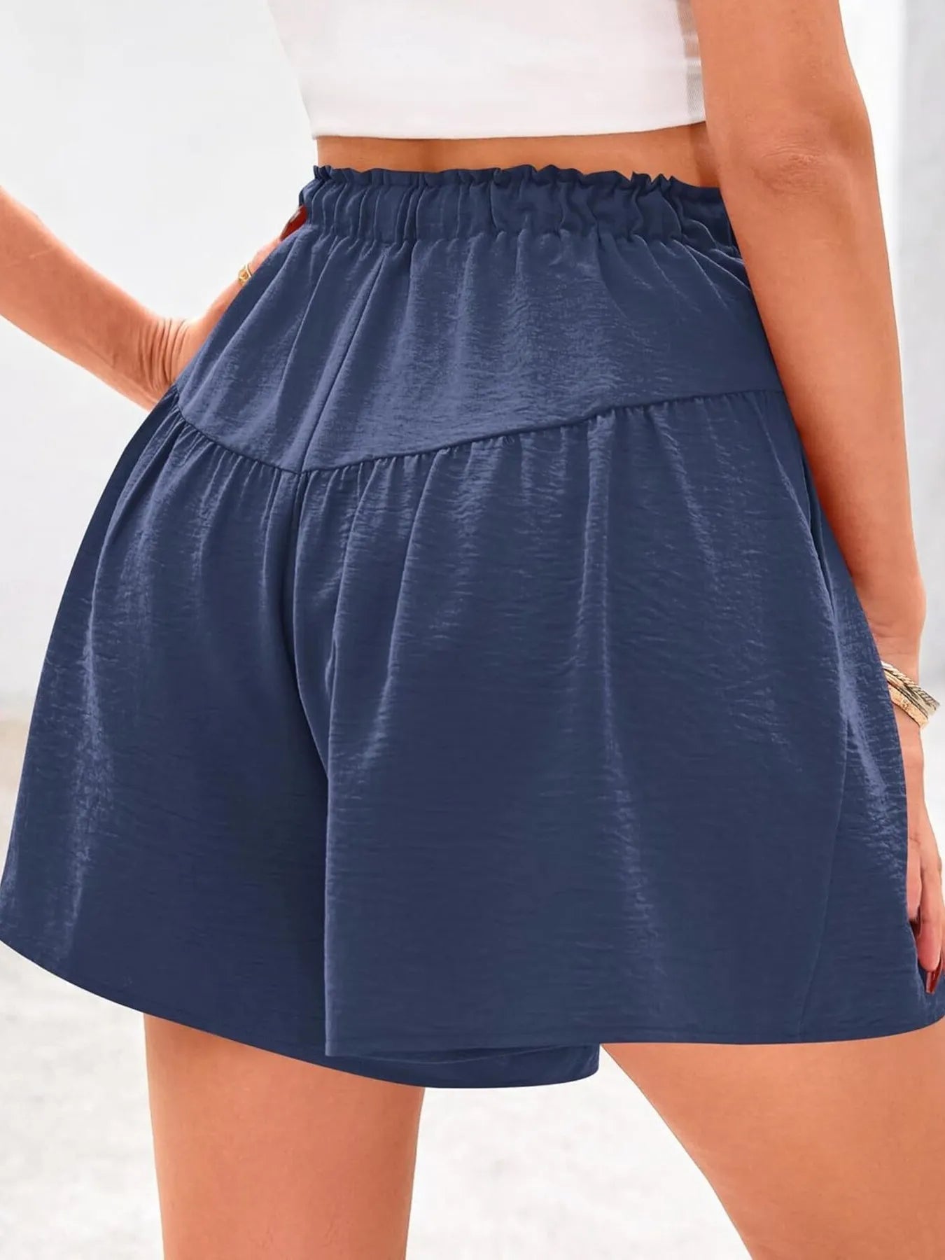 Full Size Casual Drawstring High Waist Relaxed Shorts Plus Size - adritiX