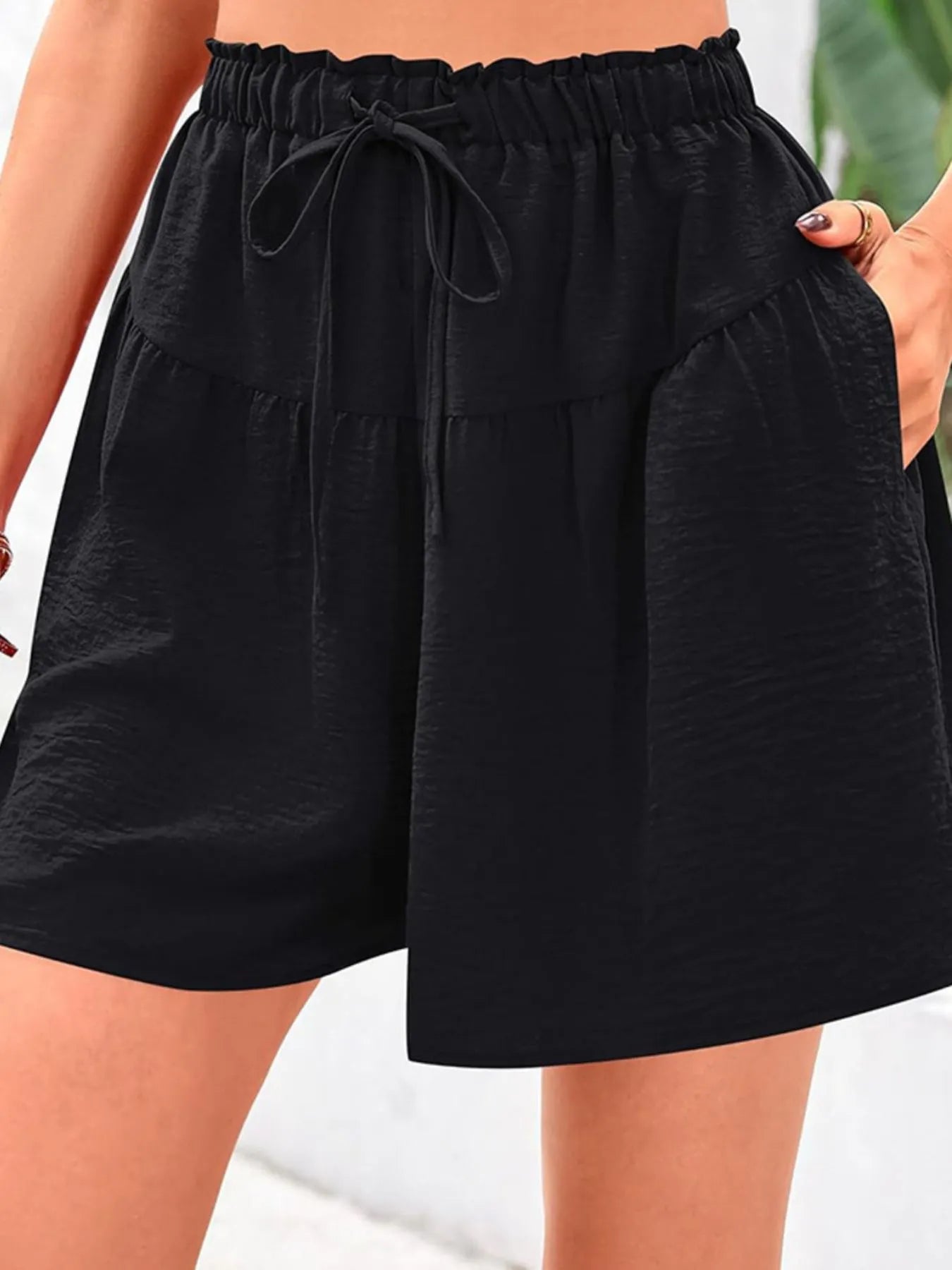 Full Size Casual Drawstring High Waist Relaxed Shorts Plus Size - adritiX