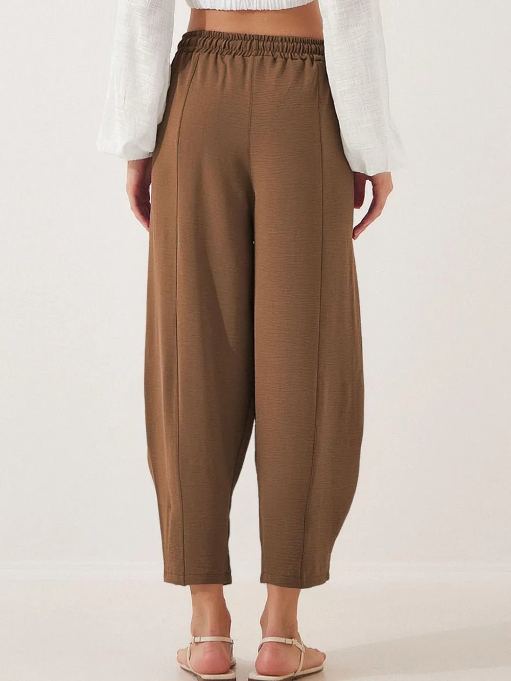 Full Size Drawstring Cropped Jogger Pants Plus Size - adritiX