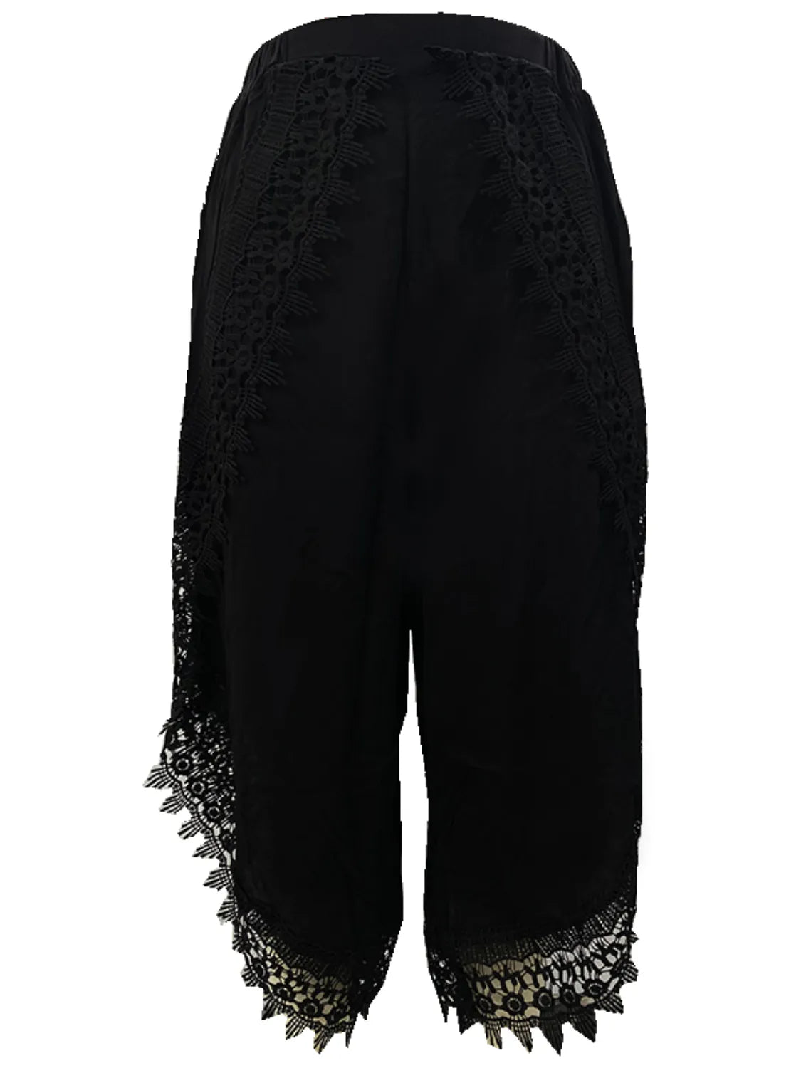 Full Size Lace Detail Wide Leg Pants Plus Size - adritiX