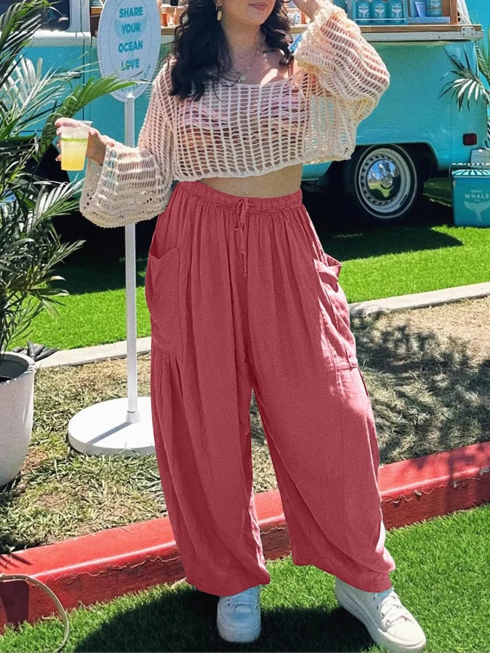 Full Size Wide Leg Pants with Pockets Plus Size - adritiX