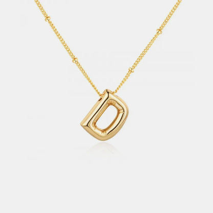 Gold - Plated Bubble Initial Necklace - adritiX