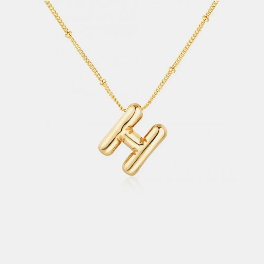 Gold - Plated Bubble Initial Necklace - adritiX