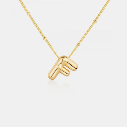 Gold - Plated Bubble Initial Necklace - adritiX