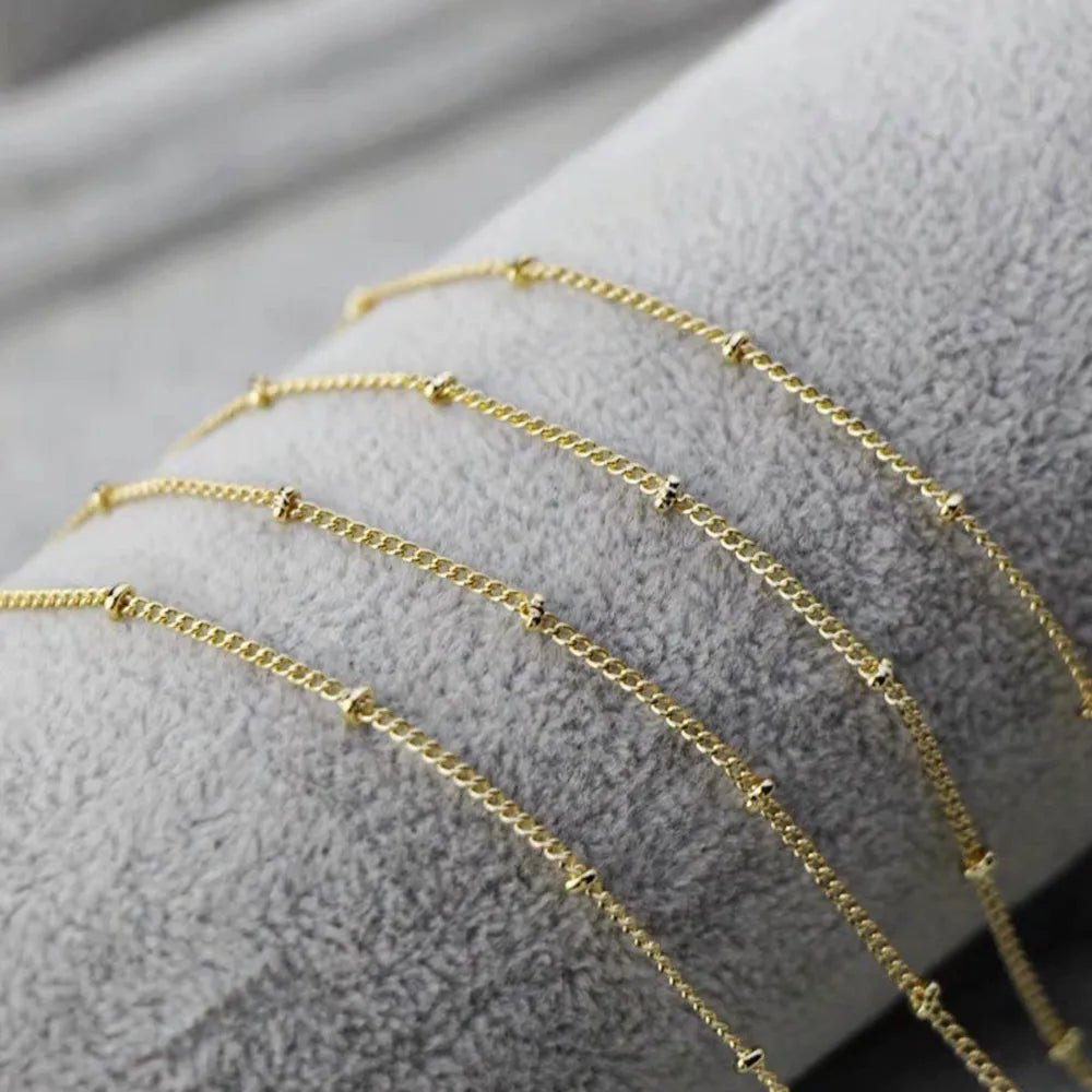 Gold - Plated Bubble Initial Necklace - adritiX