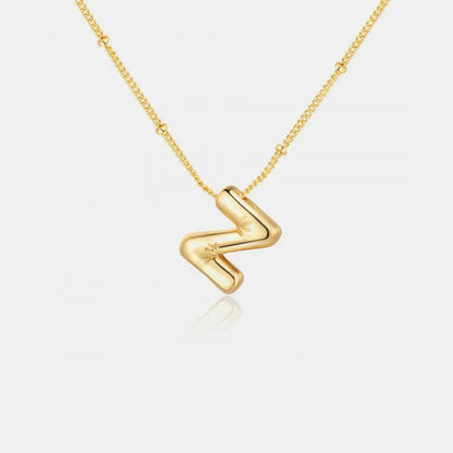 Gold - Plated Bubble Initial Necklace - adritiX