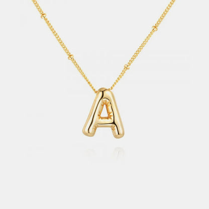 Gold - Plated Bubble Initial Necklace - adritiX