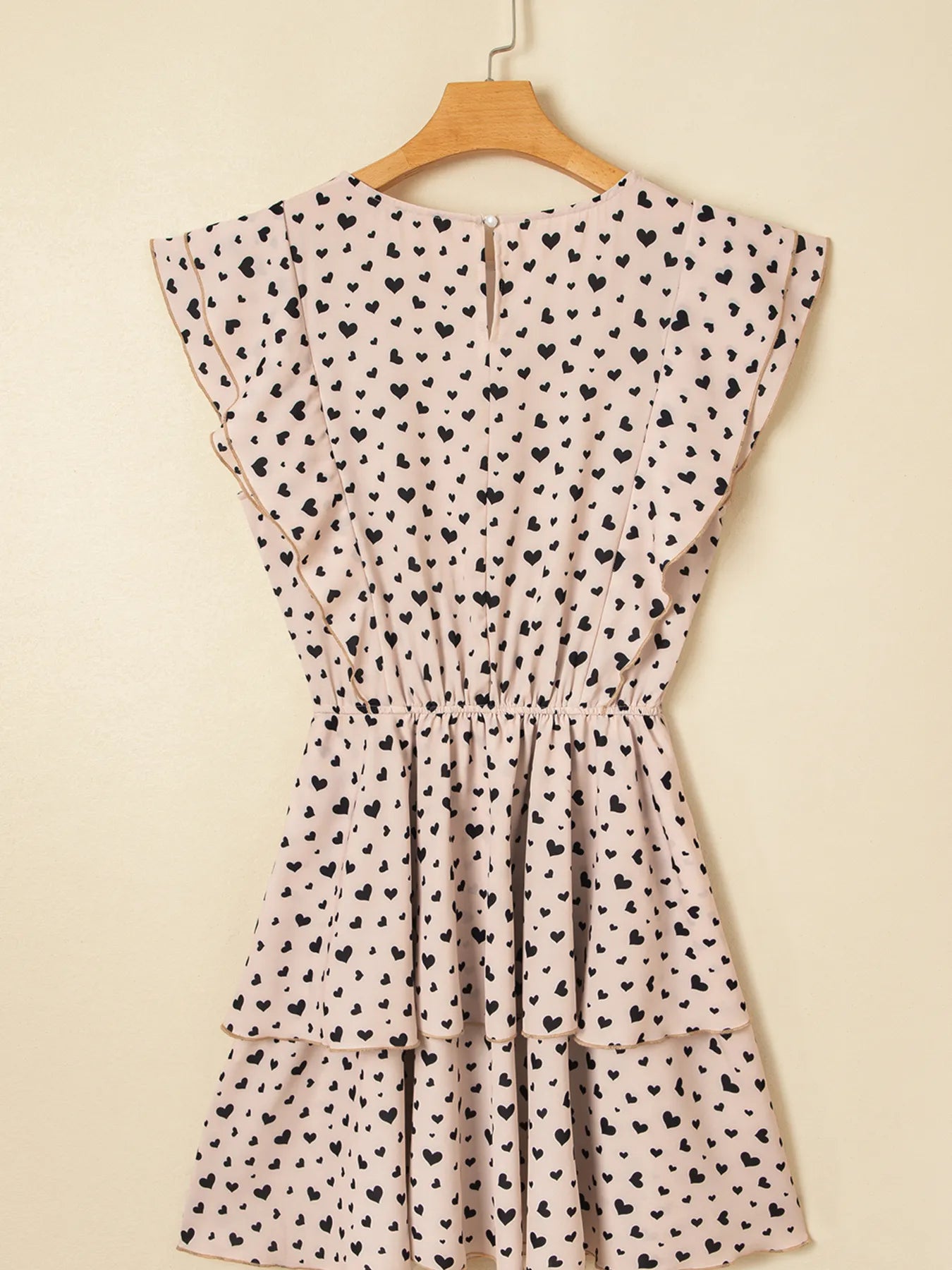 Heart Flutter Sleeve Ruffle Mini Dress - adritiX