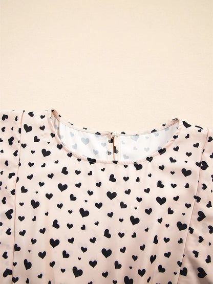 Heart Flutter Sleeve Ruffle Mini Dress - adritiX