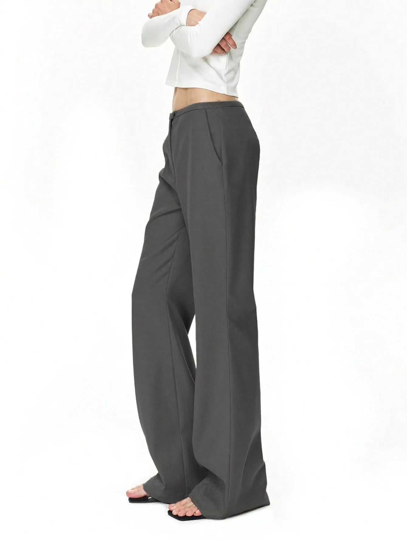 High Waist Flare Leg Trousers - adritiX