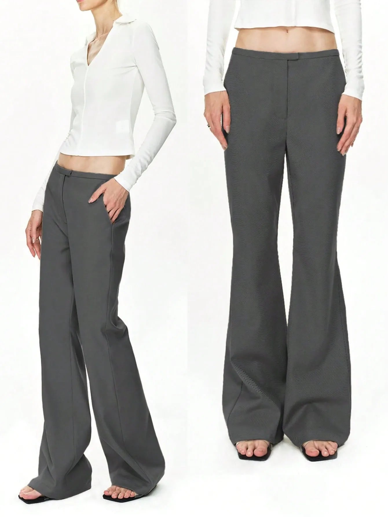 High Waist Flare Leg Trousers - adritiX