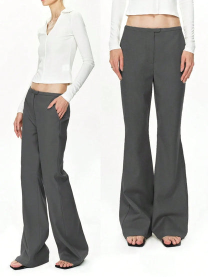 High Waist Flare Leg Trousers - adritiX
