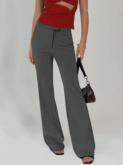 High Waist Flare Leg Trousers - adritiX