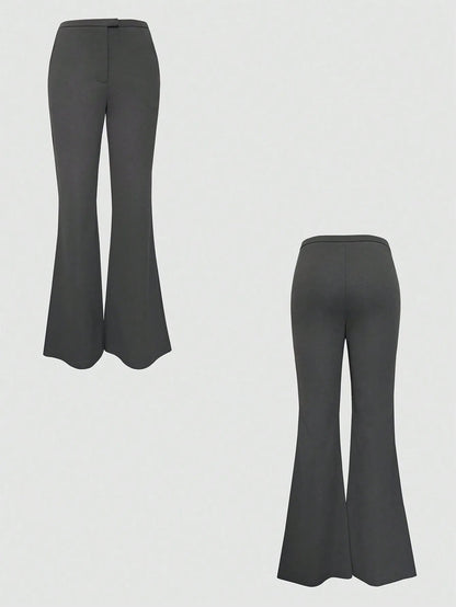 High Waist Flare Leg Trousers - adritiX