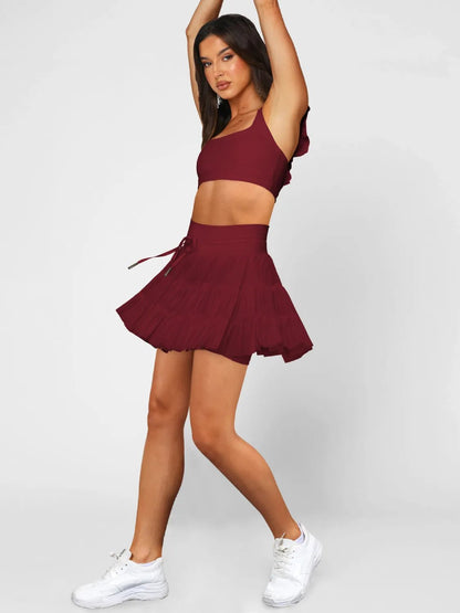 High Waist Skort with Pockets - adritiX