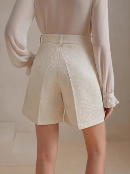 High - Waist Textured Shorts - adritiX