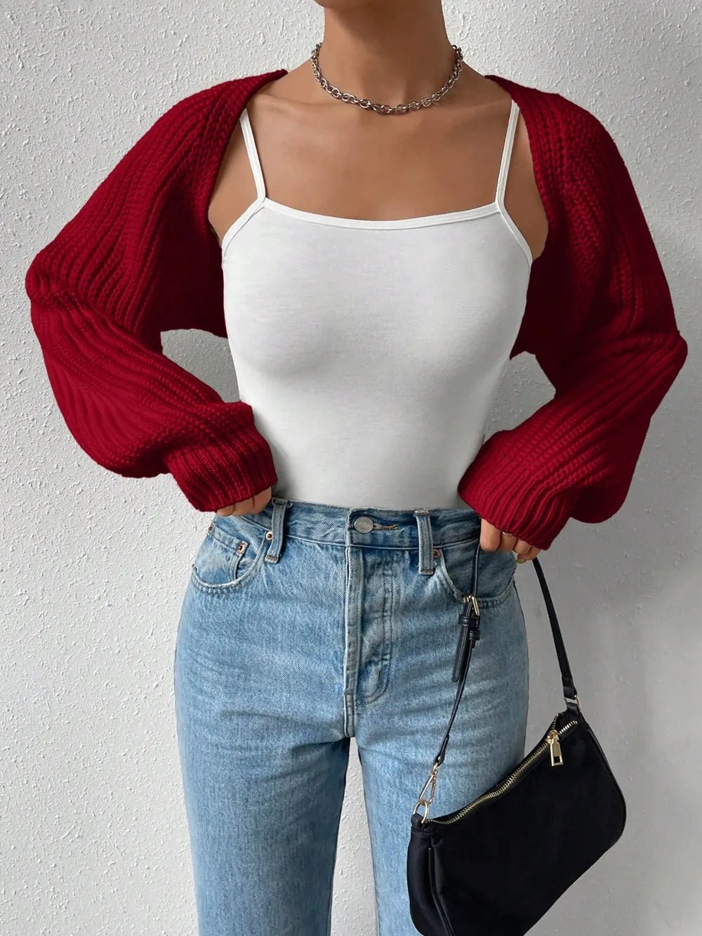 Honey Open Front Long Sleeve Cropped Cardigan - adritiX