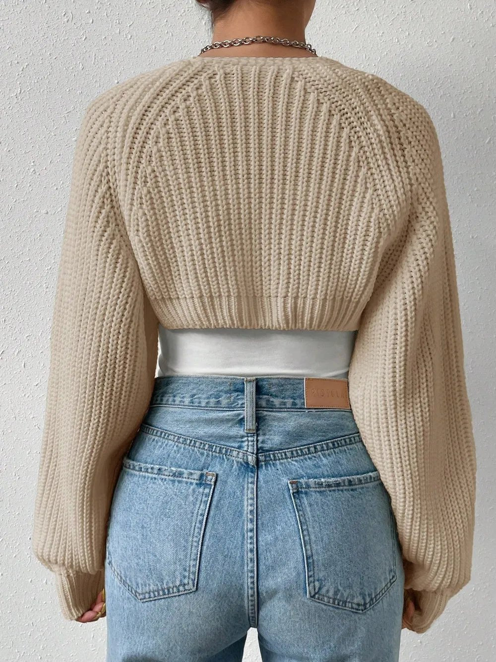 Honey Open Front Long Sleeve Cropped Cardigan - adritiX