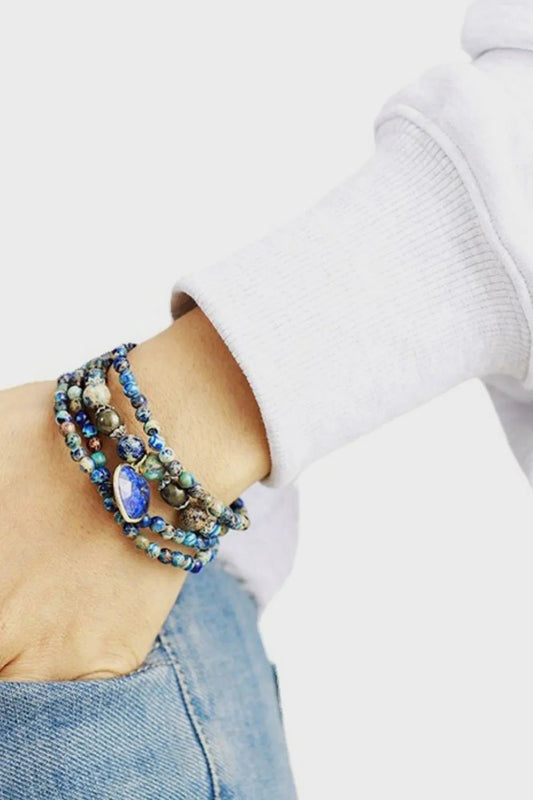 Imperial Stone Heart Three - Layered Bracelet - adritiX