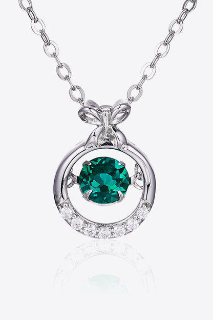Lab - Grown Emerald Pendant Necklace - adritiX