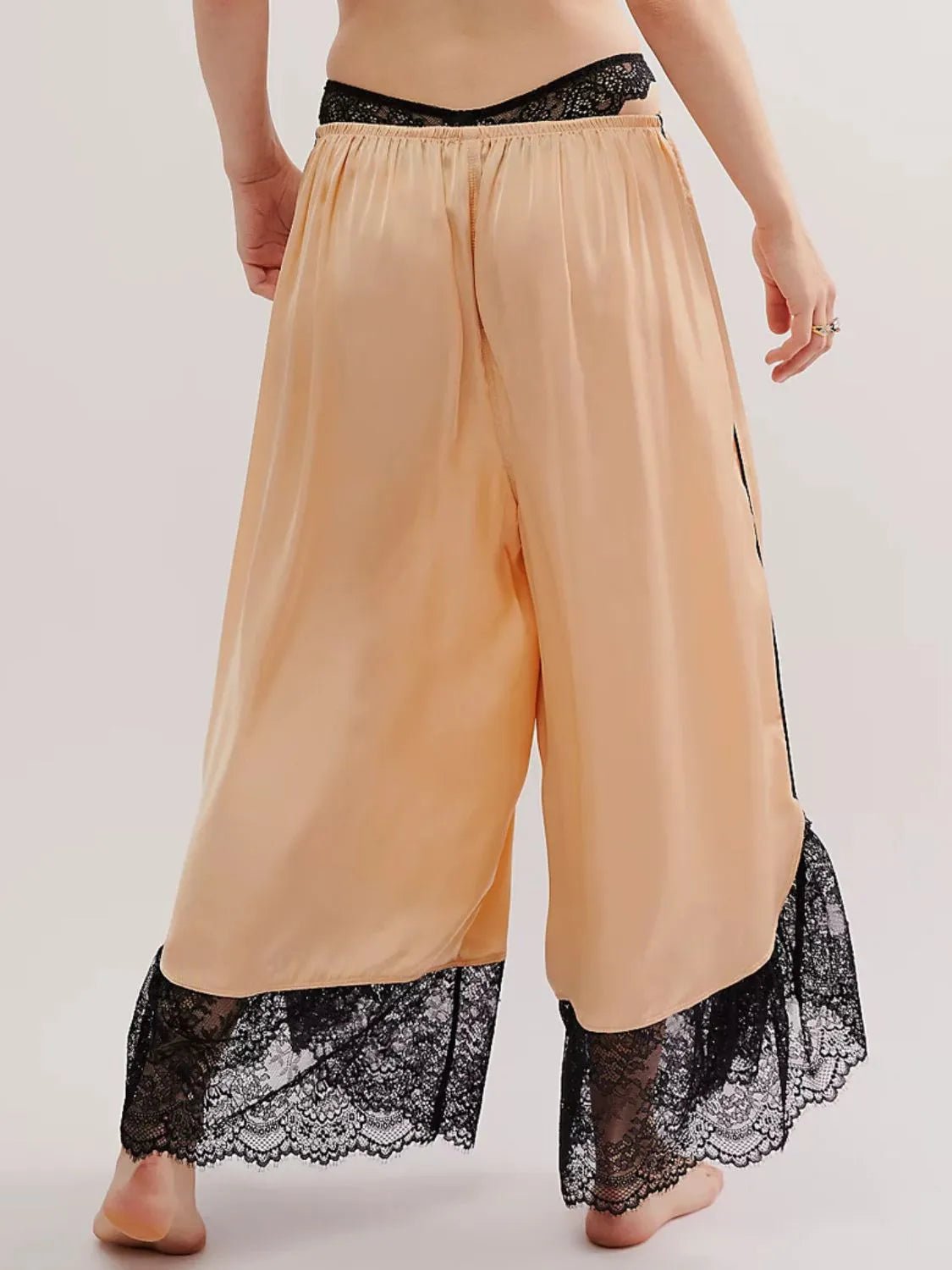 Lace Detail Wide Leg Pants - adritiX