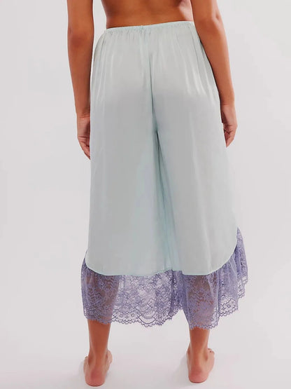 Lace Detail Wide Leg Pants - adritiX
