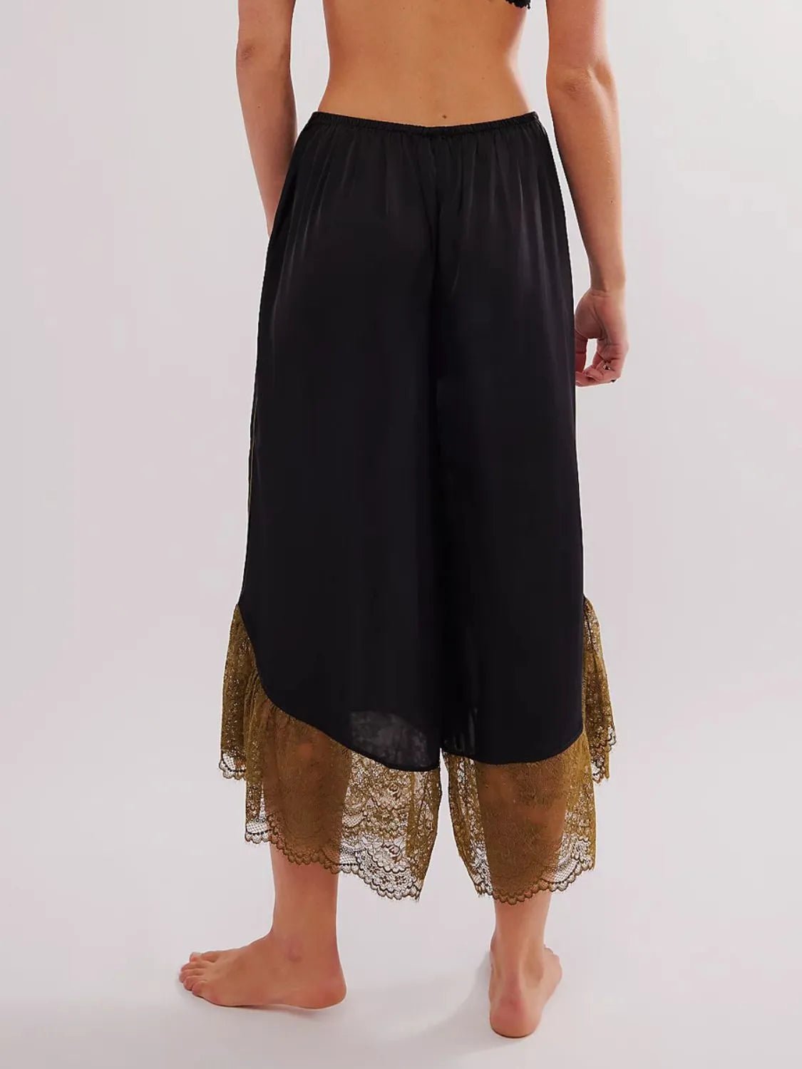 Lace Detail Wide Leg Pants - adritiX