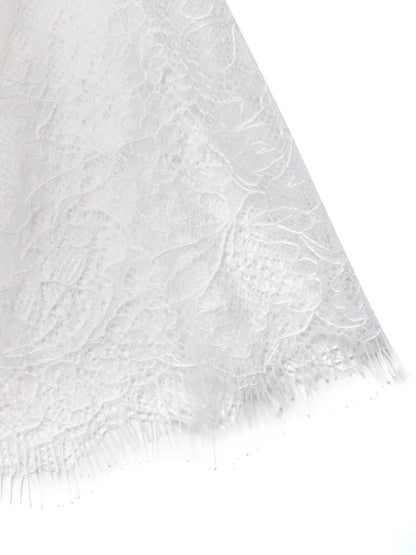 Lace Hem Detail Midi Skirt - adritiX
