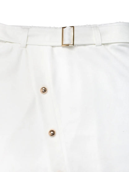 Lace Hem Detail Midi Skirt - adritiX