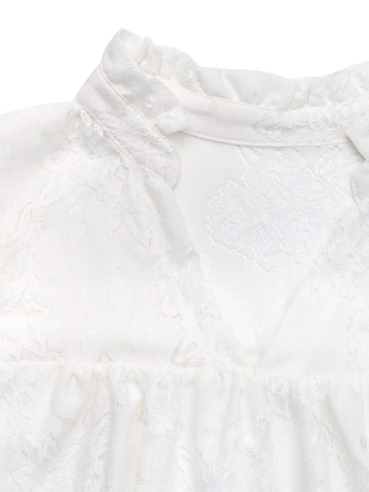 Lace Notched Cap Sleeve Mini Dress - adritiX