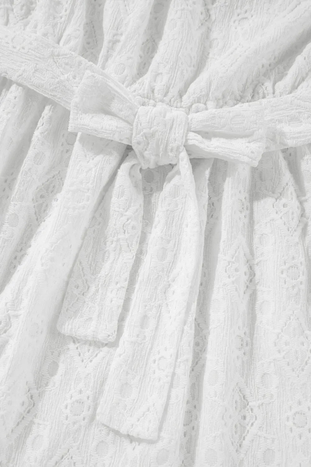 Lace Sleeveless Tied Waist Mini Dress - adritiX