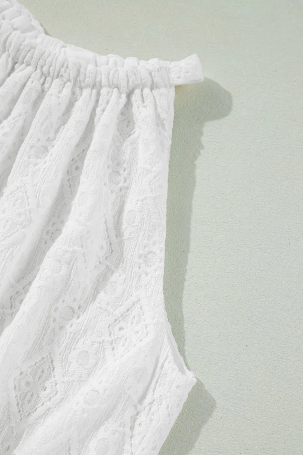 Lace Sleeveless Tied Waist Mini Dress - adritiX