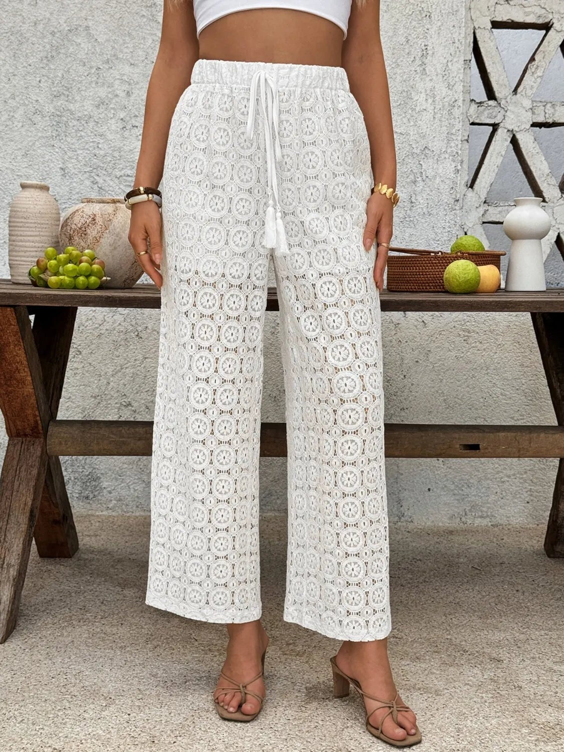 Lace Wide Leg Pants - adritiX