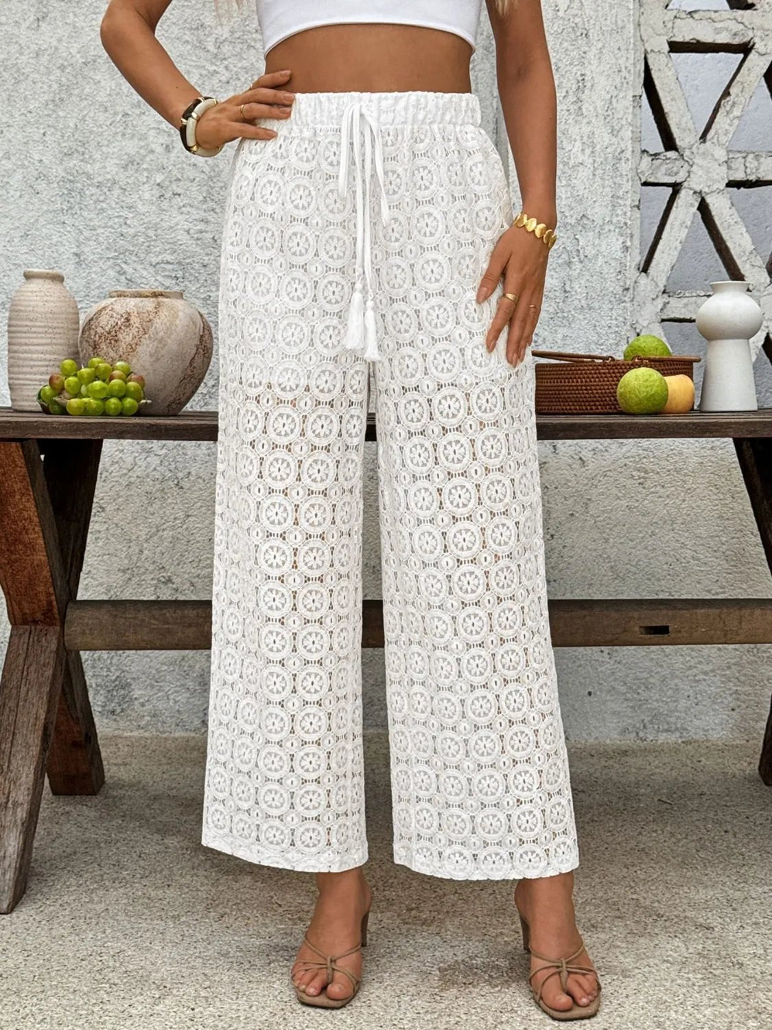 Lace Wide Leg Pants - adritiX