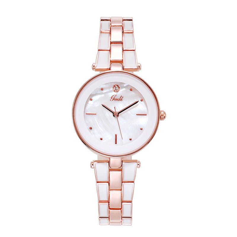 Ladies Watch Korean Style Trendy Student White Quartz - adritiX